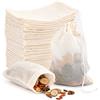 Carehabi 30 Pezzi Sacchetti in Mussola di Cotone 10x15 cm | Sacchetti in Rete riutilizzabili per gioielli, feste di compleanno tè, caffè, filtri, spezie