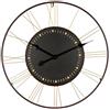 GILDE Orologio da parete Mesa in metallo - rotondo - Ø 60 cm - finitura anticata - nero con motivo - orologio classico