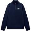 EA7 Emporio Armani Felpa da Uomo Core Identity 1/2 Zip in Cotone Felpato, 8NPM35