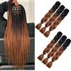 Shangxiu Extension Per Treccine Africane,6 Pacchetti extension capelli treccine Ombre Jumbo Treccia,Sintetici Treccia Per Capelli Per Uncinetto Twist (24zoll(6per pack),nero/marrone)