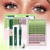 KEYYOU Fairy Lash Clusters - Kit di estensione delle ciglia, manga | D Curl - Kit di extension per ciglia naturali, 144 pezzi, invisibili, con nastro impermeabile, fai da te a casa