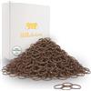 HAARallerliebst Elastici per capelli piccoli - 250 mini elastici per capelli (trasparenti, 1 cm) - elastici sottili per capelli e barba - piccoli elastici per capelli con scatola bianca (marrone medio