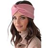 Vivisence Fascia Per Capelli Da Donna In Morbido Tessuto A Maglia Con Intreccio Decorativo Perfetta Per L'Autunno E L'Inverno Aderenza Confortevole E Design Elegante, Rosa,Taglia Unica