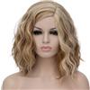 PORSMEER Parrucca da donna corta Bob riccioli per afro/donne/ragazze parrucca centrale naturale parrucca per capelli partenza/costume senza pizzo frontale (biondo misto marrone)