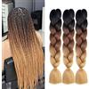 Shangxiu Extension Per Treccine Africane 3pc Jumbo Treccia Extension Capelli Fibra Sintetica Treccia Di Scatola Crochet Twist Braiding Hair (24zoll(3per Pack),Nero/Marrone Scuro/Marrone chiaro)