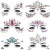 VQBKHO Pietre glitterate autoadesive per il viso, 6 pezzi, per festival, carnevale, rave, tatuaggi, trucco