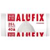 Alufix Sacchi per rifiuti ALUFIX/Sacchi per spazzatura/HDPE standard/45 cm x 50 cm/25 L/40 pezzi/1 rotolo/10 μm/Bianco/Uso universale
