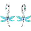 MISEFF Orecchini pendenti in argento 925, motivo farfalle e fiori e foglie, gioielli alla moda, regalo per orecchie sensibili