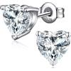 Miaofu 18K Oro Bianco Placcata Orecchini Uomo Donna Simulato Diamante Brillanti s925 Argento Sterlina Zirconi 5mm 6mm 7mm