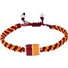 Italyanissimo Bracciale per tifosi in macramè e Argento 925 rodiato oro bianco con smalti. Giallo rosso stile roma.