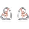 YFN Orecchini sportivi in argento sterling a forma di cuore, per lo sport e gli | Festa della mamma, Natale, Capodanno, compleanno, regalo per donne, nonne, mamme, figlie