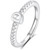 INFUSEU Anello Con Iniziale, Argento 925 Anelli Donna Regolabili A-z Lettera Captiale Impilabili Personalizzato Nome Gioielli Regalo Di Mamma Donna