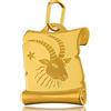 Rodium - Ciondolo con segno zodiacale in oro giallo 14 carati 585/1000 - Forma rettangolare - Prodotto in Italia - Idea regalo