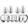 MALSSE Cool Hip Hop Ispirato Denti Grillzs Set Lega Caps Set Lucido HipHop Moda Superiore Inferiore Grillzs Dimensione Regolabile Top Inferiore Griglie