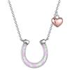 YFN Collana a ferro di cavallo in argento 925 Ciondolo di cavallo Gioielli in opale Regalo di moda per le signore che amano i cavalli