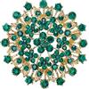 EVER FAITH Spilla da donna in cristallo austriaco Art Deco fiore foglia chiaro tono argento