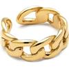 SINGULARU - Anello Chunky Eslabón. Acciaio con placcatura in Oro 18 Kt o Acciaio. Gioielli da Donna.