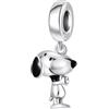 Genérico Charm snoopy con le mani chiuse in argento sterling 925, compatibile con ciondoli Pandora e molti altri bracciali con ciondoli.