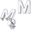 Silvora Lettere A - Z Argento Ciondoli Alfabeto per Figlia Madre Nonna Donne, Collana in Argento 46 cm Lunghezza + 5 cm Prolunga Argento Sterling
