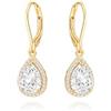Aobei Pearl Shell Pearl Drop Pendolo Orecchini per le Donne 18K Placcato Oro Huggie Hoops Gioielli Dell'orecchio