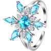 EVER FAITH Anello Donna Accessorio invernale Fiocchi di neve scintillanti Anello regolabile con Zircone lampeggiante e 925 Argento Cuff Ring