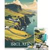 JIANGENNF Puzzle per adulti da 1000 pezzi con poster di viaggio sull'Irlanda, giochi per famiglie, attività divertenti da fare a casa, regalo di compleanno, regali 38x52cm