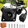 RIZINKART Adattatore impermeabile per porta di ricarica per batteria al litio EZGO | 120 V AC Plug Charger Port Cover Adattatore piastra metallica per piombo acido al litio, porta di ricarica a bordo
