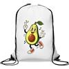 Generic Happy Dancing Avocado con Sneakers e Leaf Gym Sack Casual Borsa con coulisse Bianco