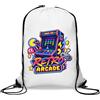 Generic Classic Retro Arcade Game Night Vibes Gym Sack Casual Drawstring Bag Bianco