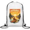 Generic Paddling into the Sunset Adventure Gym Sack Casual Drawstring Bag Bianco