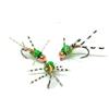Mosche Artificiali Massimo Clini Ninfa Copper John Green Edge Grub - 5 ninfe da pesca a mosca montate a mano su amo, Misura amo a scelta, per trota e temolo, Made in Italy