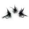 Mosche Artificiali Massimo Clini Black Gnat Traditional Dry Fly - 5 mosche secche da pesca a mosca montate a mano su amo, Misura amo a scelta, per trota e temolo, Made in Italy