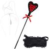 Mokbo Set di 2 frustini da Equitazione in Pelle Nera a Forma di Cuore, frustini da Allenamento Indoor, indispensabili per la disciplina equestre