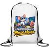 Generic Cool Mouse Usando Computer con Caffè Gym Sack Casual Coulisse Bag Bianco