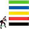 WUFKOP 5 Bande di Resistenza in TPE, Fasce Elastiche per Fitness con 5 Livelli di Resistenza, per Allenamento Forza, Yoga, Pilates e Riabilitazione a Casa o in Palestra