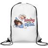 Generic Sleeping Girl Dreaming of Cozy Bed Gym Sack Casual Drawstring Bag Bianco