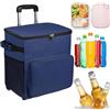 Generico Carrello Frigo Carrello Termico Portatile | Carrello Portatile Impermeabile con Manico 35L per Giardino Spiaggia Shopping Campeggio