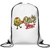 Generic Carino carattere oliva diffondere amore e gioia Gym Sack Casual coulisse Bag Bianco