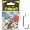 PRO FILSTAR Set di 12 Ami da Pesca Offset N1/0 Ami per Esche Artificiali | con Occhiello - Cheburashka Fishing Hook - Accessori - Attrezzatura da Pesca per Luccio e Trota Lago - Kit Jig