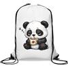Generic Sacca da palestra con panda addormentato con borsa casual con coulisse bianca