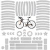 Tsathoggua Set di 66 adesivi catarifrangenti per bicicletta, adesivi catarifrangenti per bicicletta, con diverse forme, adesivi luminosi per biciclette, moto, passeggini e molto altro ancora