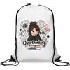 Generic Sacca da palestra con scritta Girl Deep in Thought with Progress Bar Gym Sack, casual, con coulisse,