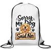 Generic Happy Golden Retriever con cartello in legno da palestra, borsa casual con coulisse, colore bianco