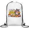 Generic Raccoon Godendo di un delizioso cibo buffet palestra sacco casual con coulisse borsa bianca