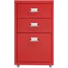 Zalydala Cassettiera arrotolabile, con 3 cassetti, portata 11 kg per livello, 4 ruote, design moderno, colore viola, ideale per l'ufficio e la casa, struttura in acciaio (rosso)
