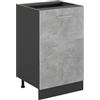 Vicco Mobiletto base cucina R-Line, Calcestruzzo/Antracite 50 cm | 1 Anta · Senza piano di lavoro · Piedini regolabili in altezza · 1 Ripiano · ✓ Liberamente combinabile