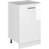 Vicco Mobiletto base cucina R-Line, Bianco lucido/Bianco 50 cm | 1 Anta · Senza piano di lavoro · Piedini regolabili in altezza · 1 Ripiano · ✓ Liberamente combinabile