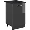 Vicco Mobiletto base cucina R-Line, Antracite lucido/Antracite 50 cm | 1 Anta · Piano di lavoro incl. · Piedini regolabili in altezza · 1 Ripiano · ✓ Liberamente combinabile