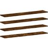 vidaXL Mensole Parete 4pz Rovere Fumo 100x20x1,5 cm Legno Multistrato
