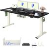 FLEXISPOT Scrivania Regolabile in Altezza, Doppio Motore, Scrivania Ergonomica da Ufficio con Piano Unico da 25 mm 180x80 cm, Gestione Cavi, Funzione Memory e Display Altezza